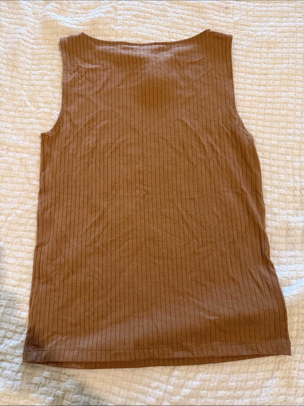 Ribbed Tank Top in Warm Brown NWT - Picture 3 of 3